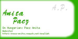 anita pacz business card